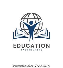 Diseño de logo de conocimiento de educación global