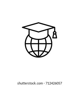 global education line black icon