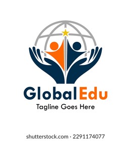 Global education logo template illustration