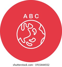 Global education, online education, world icon vector image. Can also be used for online education. Suitable for use on web apps, mobile apps and print media.