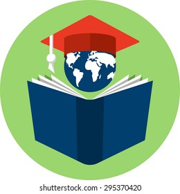 Global Education .Vector flat illustration