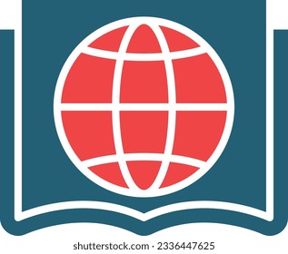 Global Education Vector Glyph Two Color Icon For Personal And Commercial Use.
