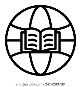 Global Education Vector Line Icon Design