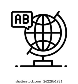 Global Education Vector outline icon. Eps10 file 