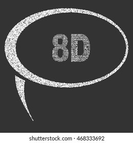 Global eight disciplines typography speech bubble. Dark background with main title 8D filled by other words related with eight disciplines method. Vector illustration