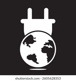 Global electric cord vector logo design template. Global power logo concept.