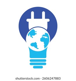 Global electric cord vector logo design template. Global power logo concept.