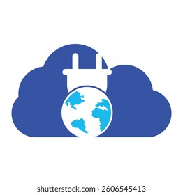 Global electric cord vector logo design template. Global power logo concept.