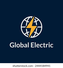 global electric logo icon vector illustration