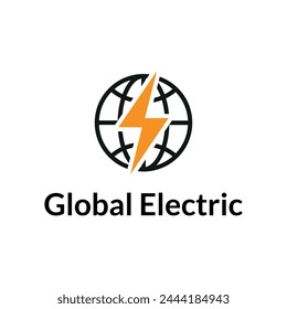 global electric logo icon vector illustration