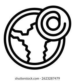 Icono de correo electrónico global. Icono global del Vector del email del esquema para el Diseño web aislado en el fondo blanco