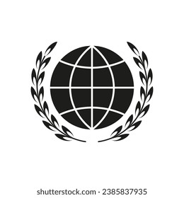 Global emblem icon. Vector illustration. EPS 10.