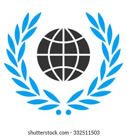 Global Emblem vector icon. Style is flat symbol, rounded angles, white background.