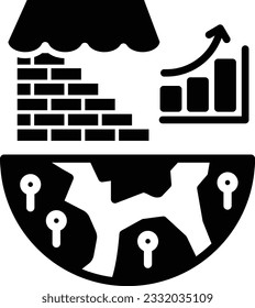 global emerging market icon vector symbol