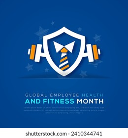 Global Employee Health and Fitness Month Paper cut style Vector Design Illustration for Background, Poster, Banner, Advertising, Greeting Card