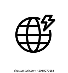 Icono de energía global, vector de trazo editable