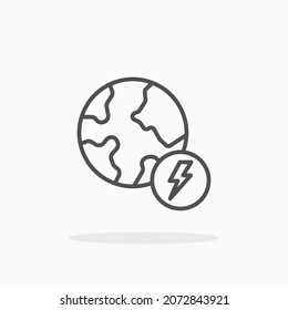 Global Energy icon. Editable Stroke and pixel perfect. Outline style. Vector illustration. Enjoy this icon for your project.