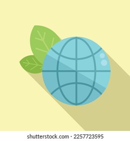 Global energy icon flat vector. Save planet. Eco power
