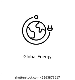 Global Energy icon for industry collection Vector stock illustration