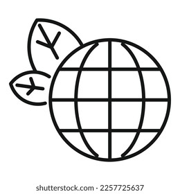 Vector de contorno de icono de energía global. Salvemos el planeta. Energía ecológica