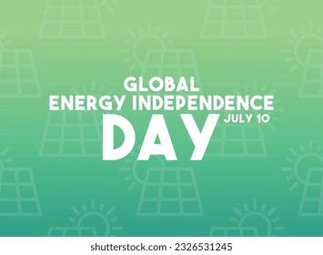 Global Energy Independence Day. July 10. Seamless pattern solar panel line icon. Gradient background. Poster, banner, card, background. Eps 10.
