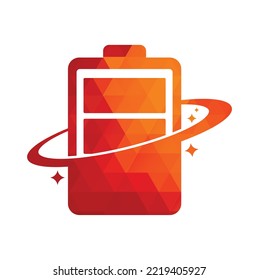 Global energy vector logo design template. Globe and battery icon design.