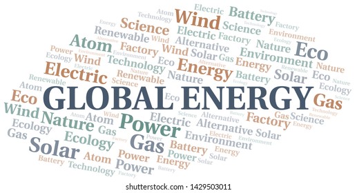 Global Energy word cloud. Wordcloud made with text only.