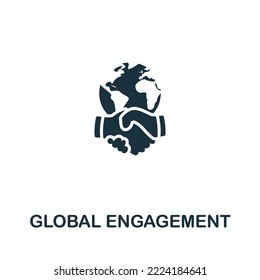 Global Engagement icon. Monochrome simple Global Business icon for templates, web design and infographics