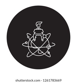 Global entrepreneur black vector concept icon. Global entrepreneur flat illustration, sign
