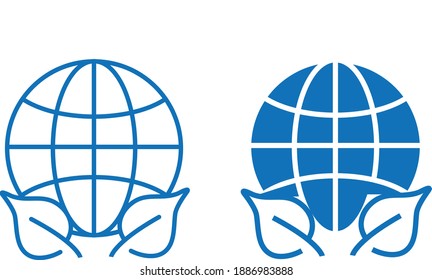 Global environment icon. Eco world icon