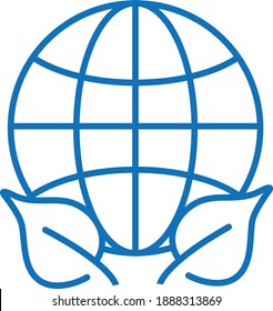 Icono de medio ambiente global. icono de reciclaje, suspiro de tierra con colores verde y azul, hoja, vector