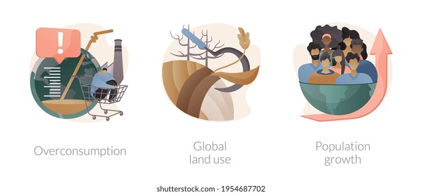 Global environmental data abstract concept vector illustrations.