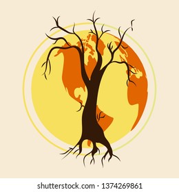 Global environmental problems.Vector design postcards for world day to combat desertification and drought.