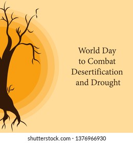 Global environmental problems.Vector design postcards for world day to combat desertification and drought.