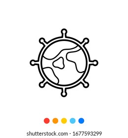 Global epidemic icon,Vector and Illustration.