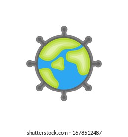 Weltweite Epidemie-Symbol, Vektorillustration und Illustration.