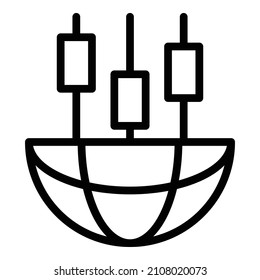 Global estimator icon. Outline global estimator vector icon for web design isolated on white background