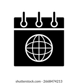 Ícone de Calendário de Eventos Globais para Aplicativos do Scheduling e do Planning