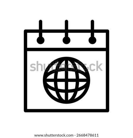 Global Event Calendar Icon for Scheduling and Planning Applications