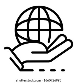 Icono de excelencia global. Contorno de icono de vector de excelencia global para diseño web aislado en fondo blanco