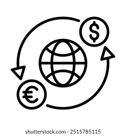 Global Exchange icon line vector illustration