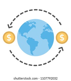 
Global exchange representation via dollar exchanging arrows refers to foreign exchange 
