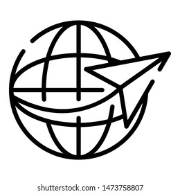 Global excursion icon. Outline global excursion vector icon for web design isolated on white background