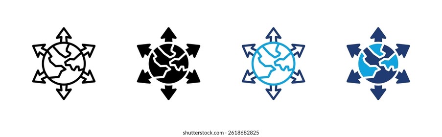 Global Expansion Icon Element For Design