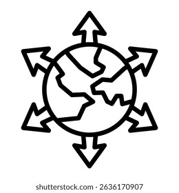 Global Expansion Icon Element For Design