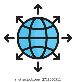 Global Expansion Icon Element For Design