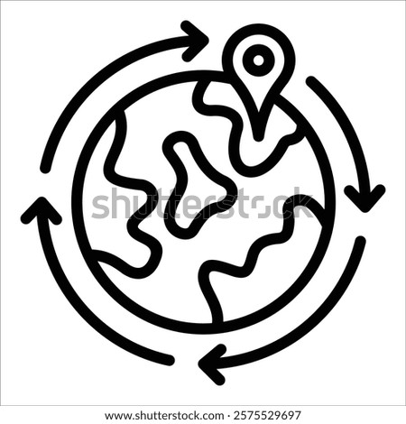Global Expansion Icon Element For Design