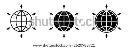 Global Expansion Icon set. Global Expansion Vector Icon in line style design. Global Expansion Symbol on white background.