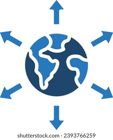 Ilustración vectorial de línea de expansión global