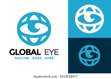 Global Eye Logo design vector symbol icon illustration